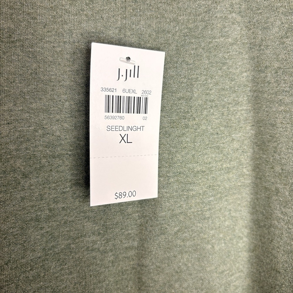 NWT J.Jill Sweater-Trimmed Sweatshirt Size XL Sage Green Career Teacher - Picture 6 of 8